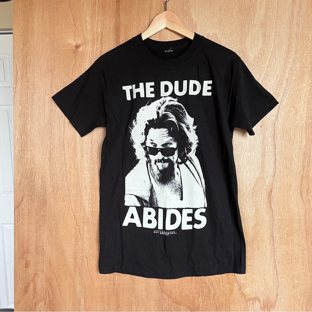 The Dude Abides Big Lebowski Black T-Shirt S Ripple Junction